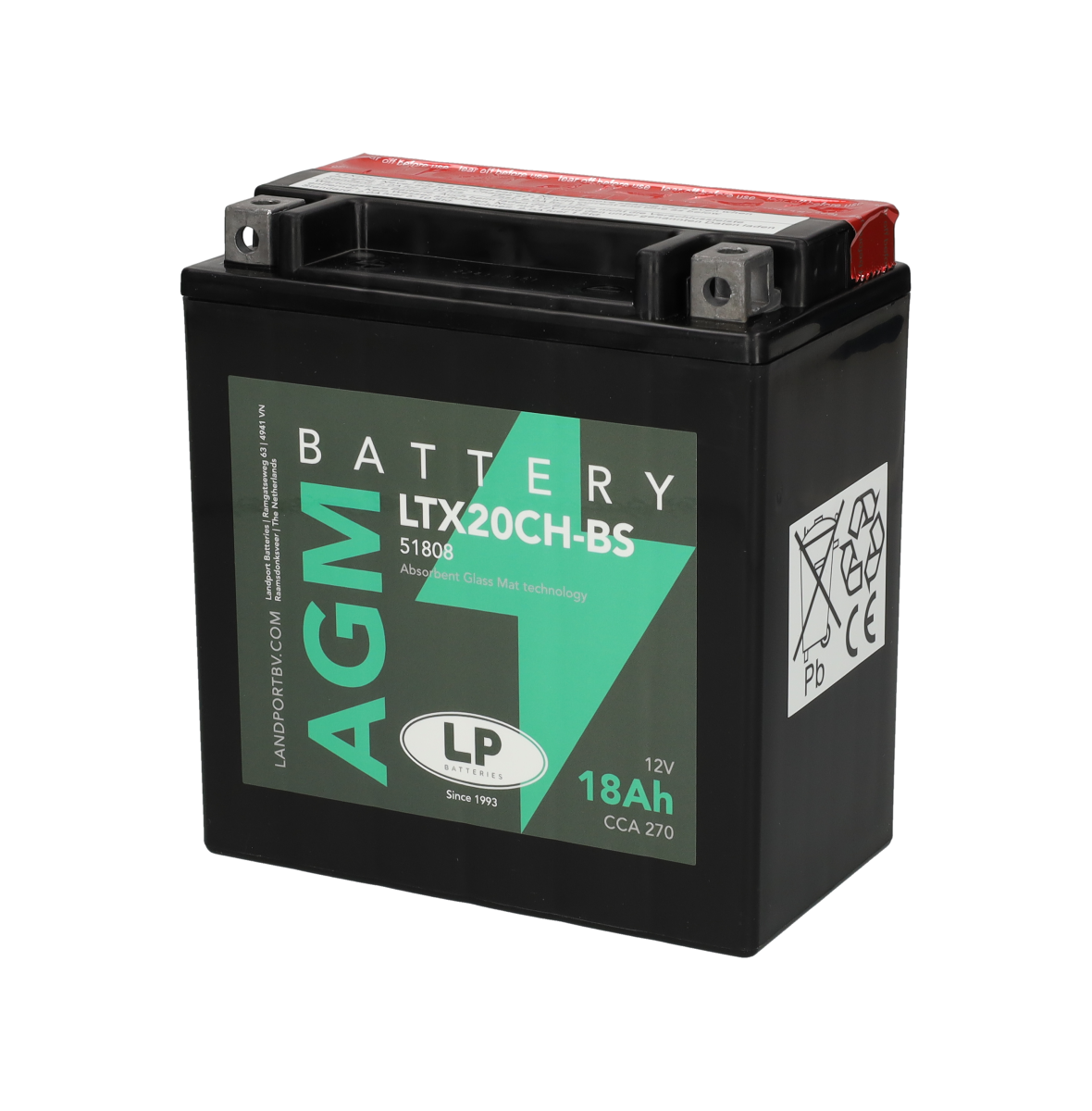 Accu Landport YTX20CH-BS / YTX20A-BS / LTX20CH-BS 12V 18Ah – BMW / Honda / Kawasaki / Suzuki / Yamaha