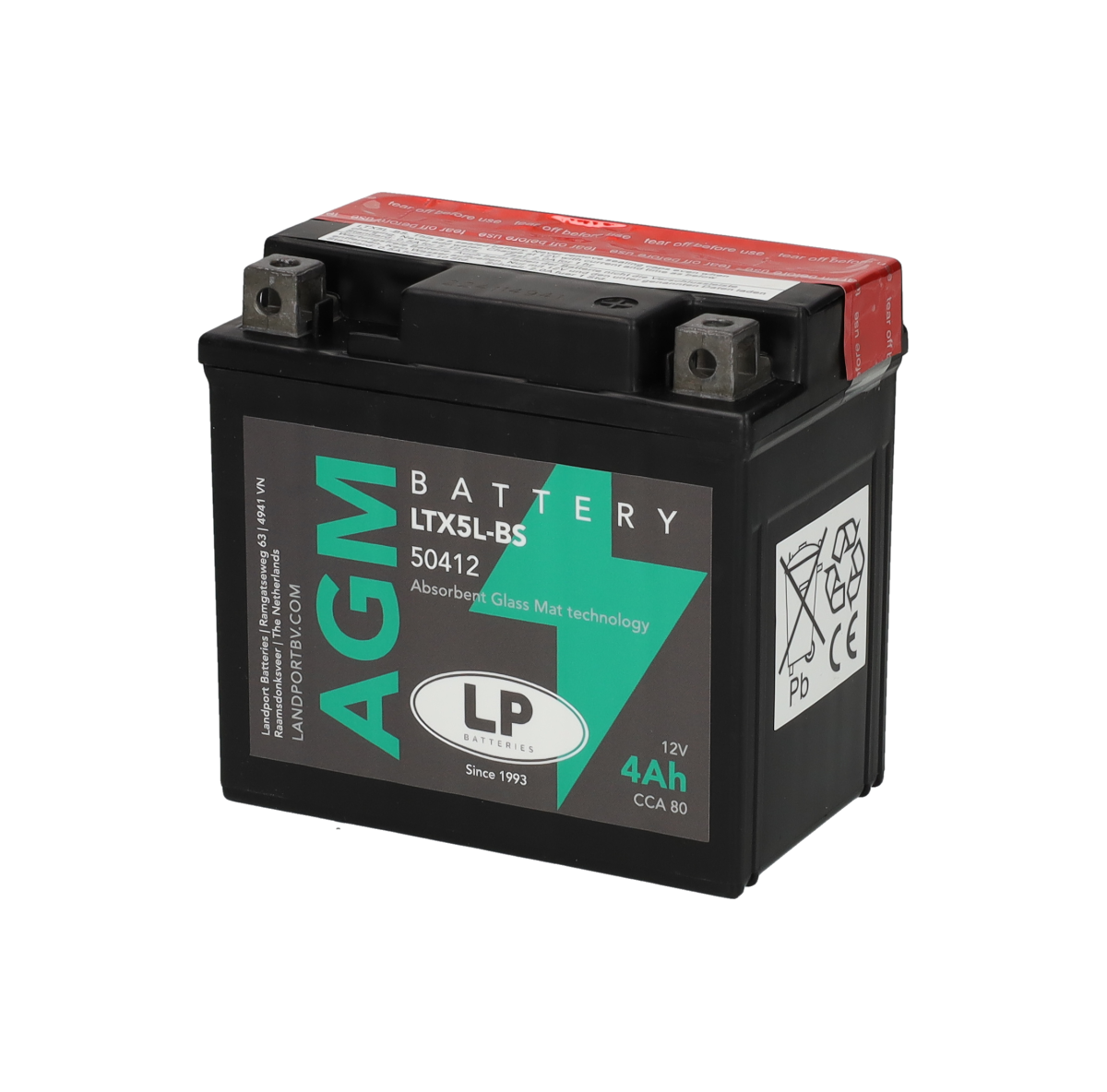 Accu Landport YTX5L-BS / LTX5L-BS 12V 4Ah – Honda / Aprilia / Kymco / Yamaha / Suzuki / Kawasaki