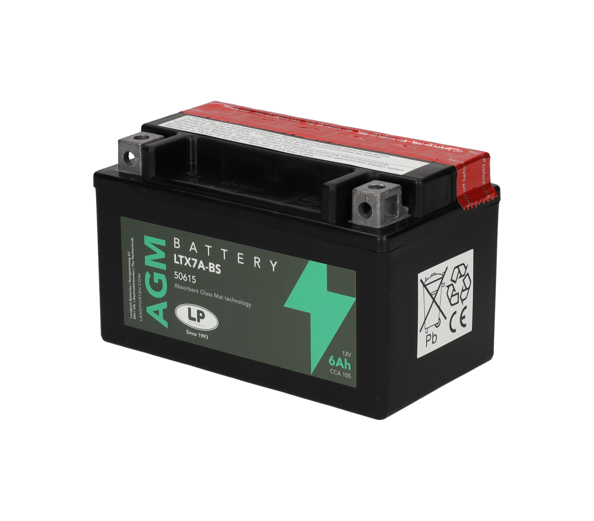 Accu Landport YTX7A-BS / LTX7A-BS 12V 6Ah – Kymco / SYM / Peugeot / Yamaha / Suzuki / Aprilia