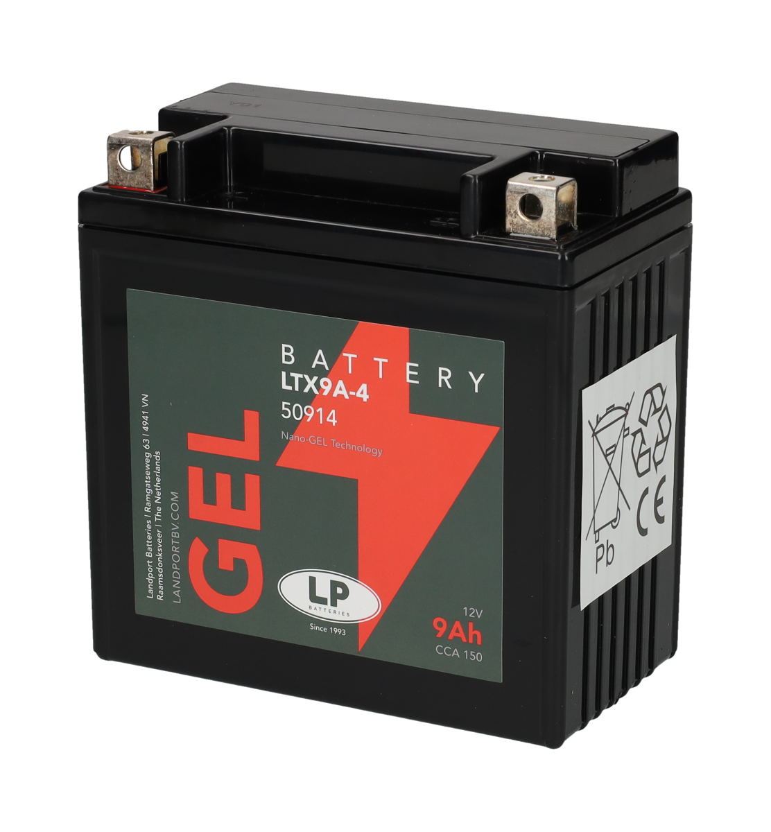 Accu Landport GEL YTX9A-BS / YB9-B / GB9B / LTX9A-4 12V 9Ah – Vespa LX 4T / Piaggio Liberty / Fly / Gilera Runner