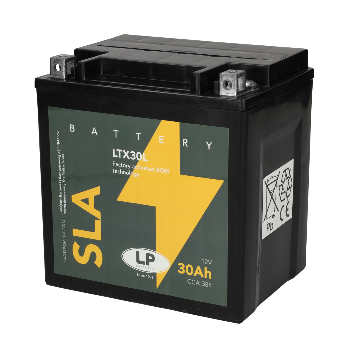 Accu Landport SLA YTX30L / LTX30L / MGS12-30L-BS / GHD30HL-BS / GHD30H-3 12V 30Ah – heavy duty motoraccu