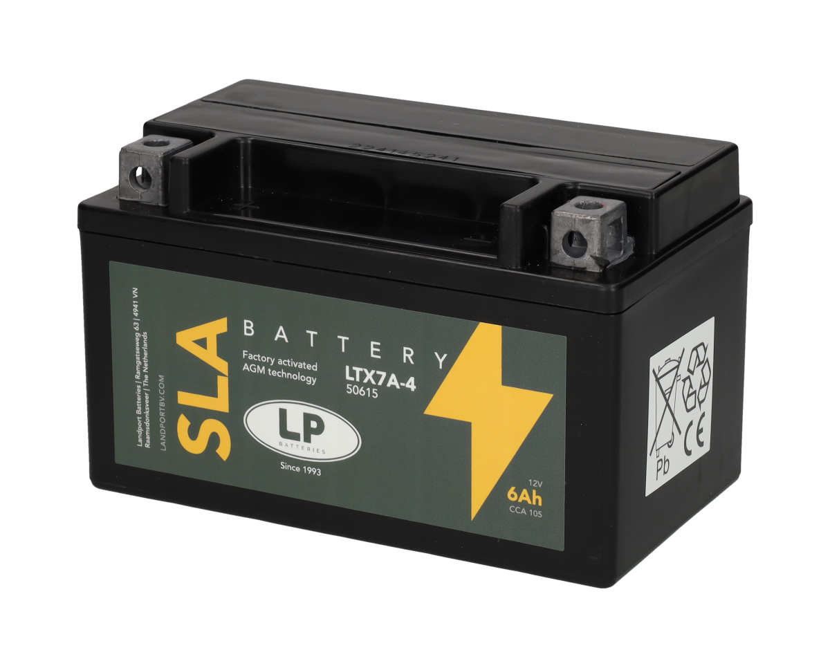 Accu Landport SLA YTX7A-4 / LTX7A-4 12V 6Ah – Kymco / SYM / Peugeot / Yamaha / Suzuki / Aprilia
