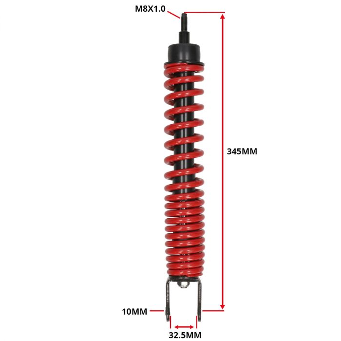 Schokbreker Piaggio NRG /Gilera Runner / Vespa LX/ S 340mm rood origineel 60049200R7