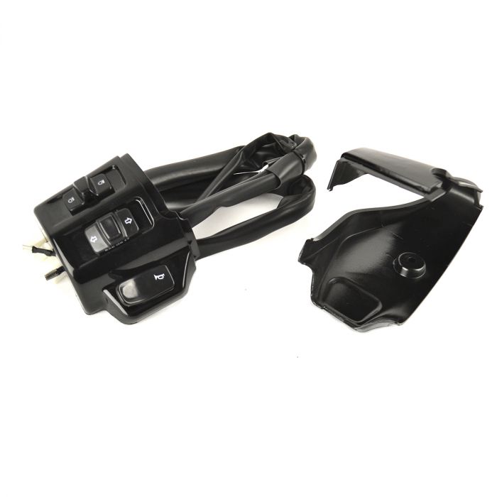 Stuurschakelaar Vespa Primavera / Sprint links glanszwart compleet met draadboom