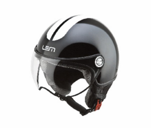LEM Demi-jet helm Coolmax Glossy Roger XL 61/62 zwart/wit