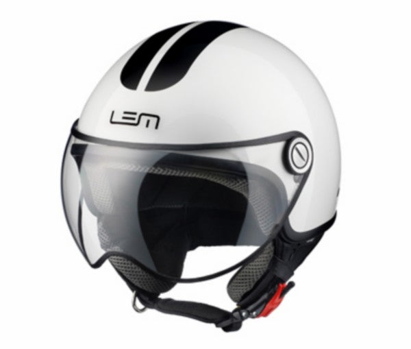 Demi-jet helm Lem Roger Coolmax Glossy Wit/Zwart L 59/60