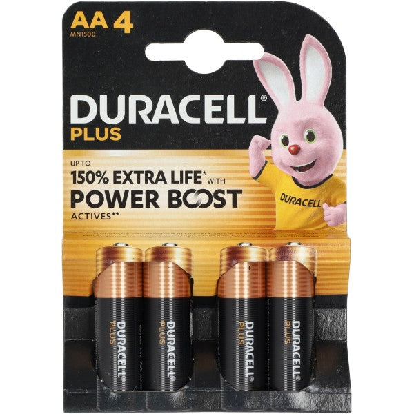 Batterij Duracell AA 1, 5v Plus Power Boost 4PCS