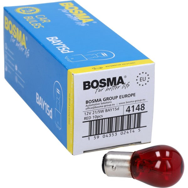 Lamp 12v Bosma 21/5W BAY15D Rood 1PCS