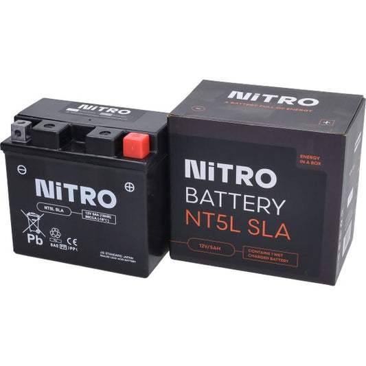 NTC5L-BS/YTC5L-BS accu Nitro SLA/gel Peugeot/Kymco