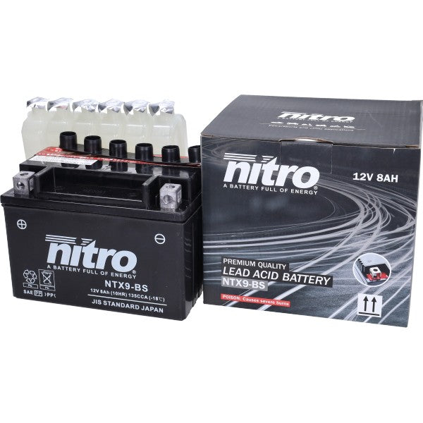 Nitro accu NTX9-BS/YTX9-BS 12V 8Ah onderhoudsvrij