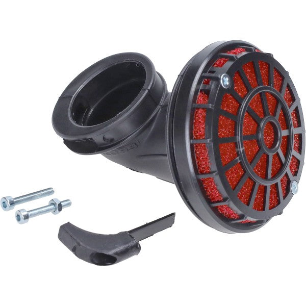 Malossi powerfilter E8 90° 32 mm zwart/rood bromfiets 046199