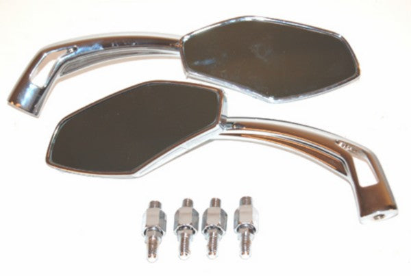 Spiegelset DMP Sport-1 met adapterset chroom M8/M10