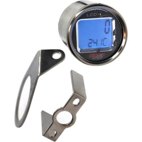 Digitale toerenteller/temperatuurmeter 55 mm chroom