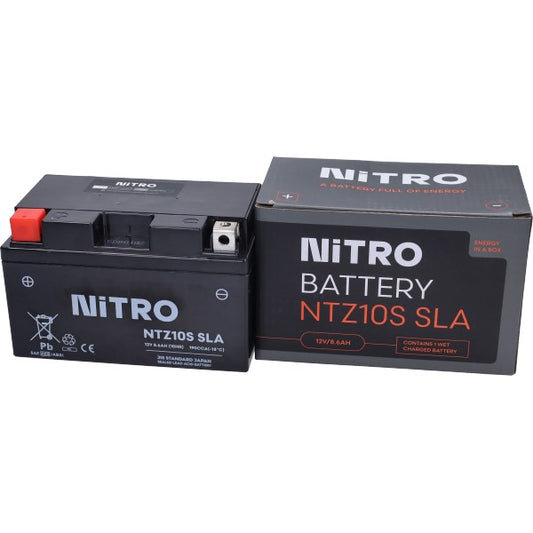 Nitro NTZ10S/YTZ10S SLA/GEL accu 12V 8,6Ah voor China 4T