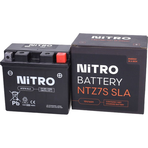 Nitro NTZ7S/YTZ7S accu 12V 6Ah onderhoudsvrij voor Jet, Zoomer