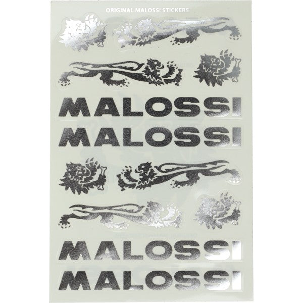 Malossi stickerset chroom/grijs 12-delig 3314465