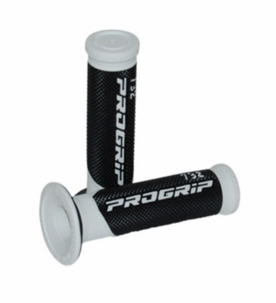 Progrip handvatset zwart/wit Made in Italy voor bromfiets en scooter