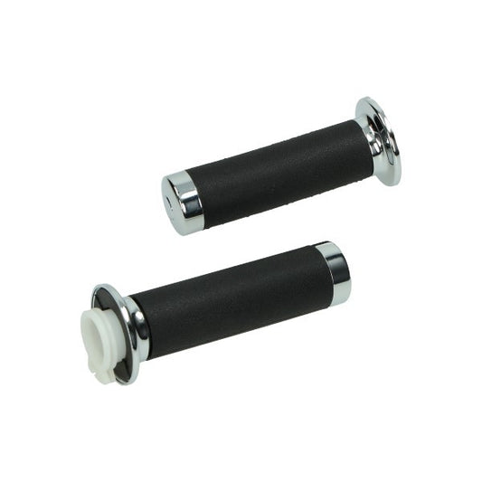 Handvatset DMP Custom zwart/chroom voor Sprint, Vespa LX/S