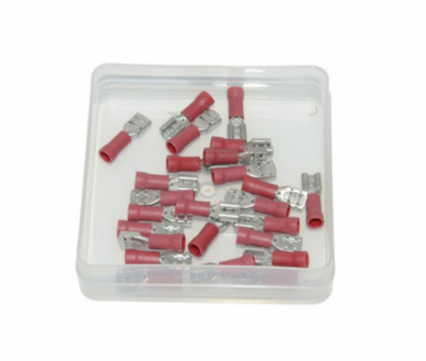Vlakstekker vrouwelijk rood 4,8 mm - 25 stuks