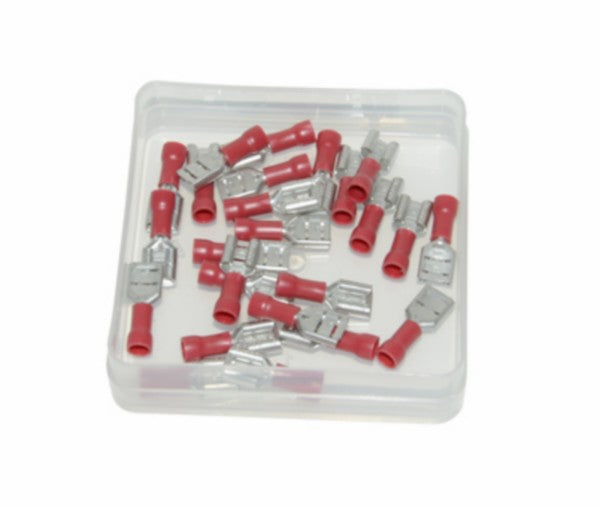 Vlakstekkerhuls vrouw 6,3 x 0,8 mm rood - 25 stuks