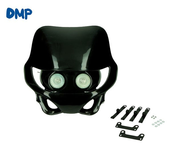 Dubbele koplamp DMP met koplampspoiler halogeen zwart OTR/SM