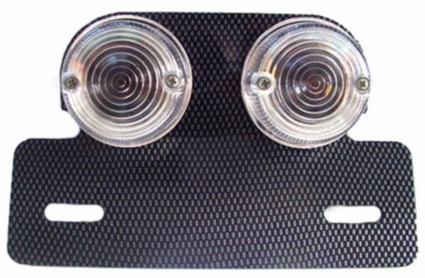 Achterlicht DMP met kentekenplaathouder universeel carbon/wit