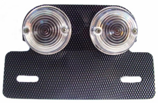 Achterlicht DMP met kentekenplaathouder universeel carbon/wit