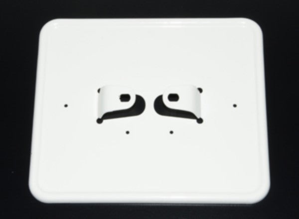 Kentekenplaathouder metaal wit liggend 14,5 x 12,5 cm