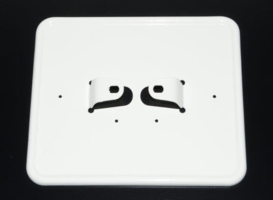 Kentekenplaathouder metaal wit liggend 14,5 x 12,5 cm