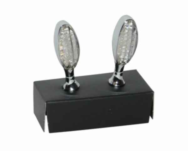 Mini LED knipperlichtset chroom