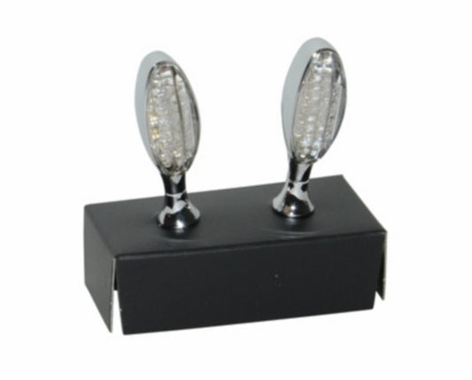 Mini LED knipperlichtset chroom