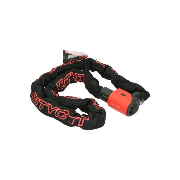 Kettingslot CityCat ART 3-sterren vaste kop 150 cm rood