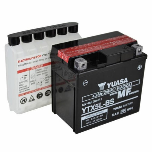 Yuasa YTX5L-BS scooteraccu onderhoudsvrij 115x70x105 mm