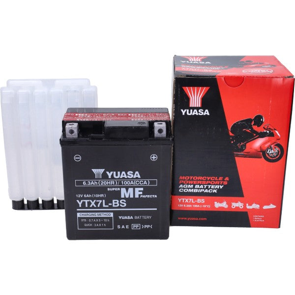 Yuasa YTX7L-BS onderhoudsvrije accu 12V 6A