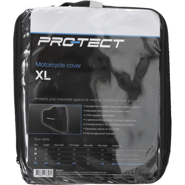 Motorhoes Pro-Tect waterdicht XL zwart