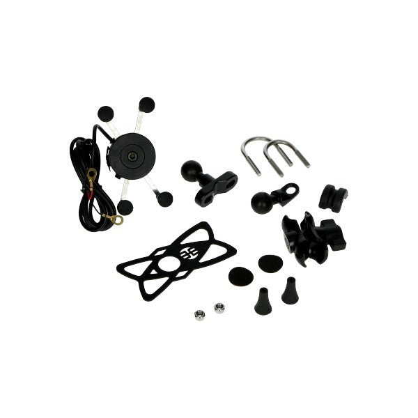 Telefoonhouder 12V met USB aansluiting voor scooter en motor