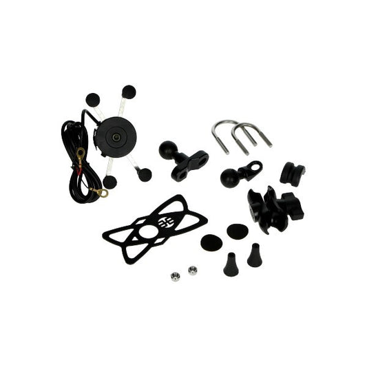 Telefoonhouder 12V met USB aansluiting voor scooter en motor