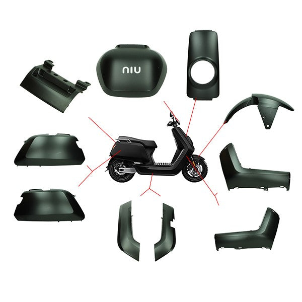 NIU N1S plaatwerkset DMP zwart mat 10-delig