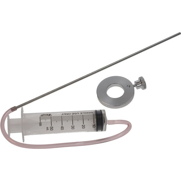 Voorvork oliepeilmeter 60 ml met slang en meetstaaf
