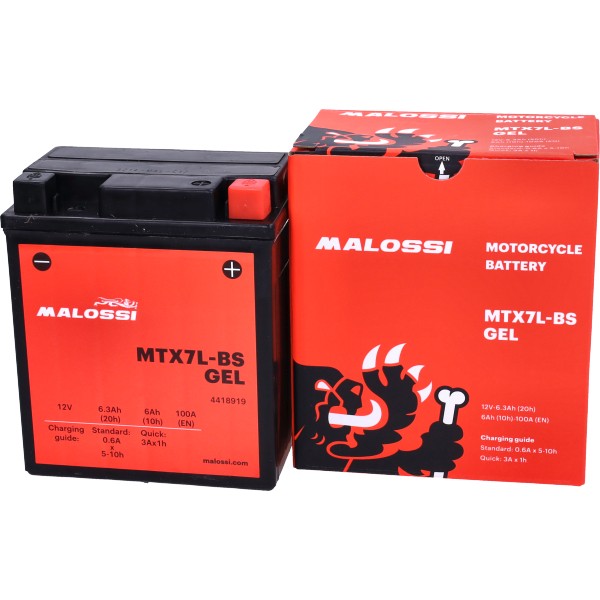 Accu Malossi MTX7L-BS SLA/Gel 12V voor Primavera, Sprint, Zip 4T