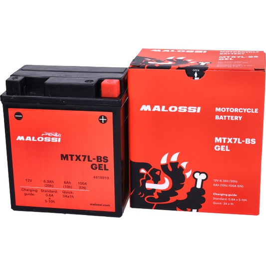 Accu Malossi MTX7L-BS SLA/Gel 12V voor Primavera, Sprint, Zip 4T