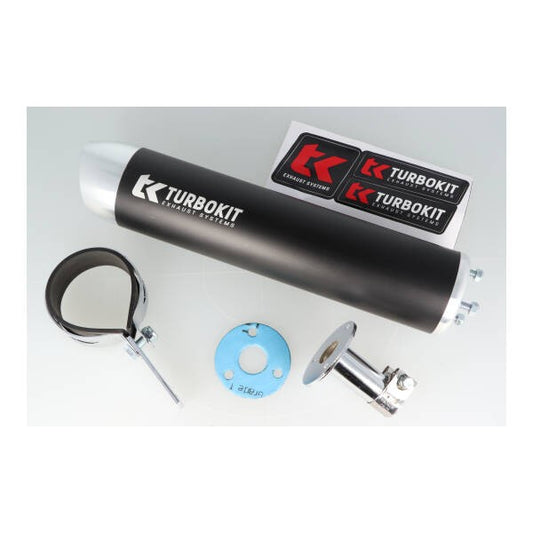 Turbokit nademper uitlaat los 3-bouts universeel 70x270mm zwart