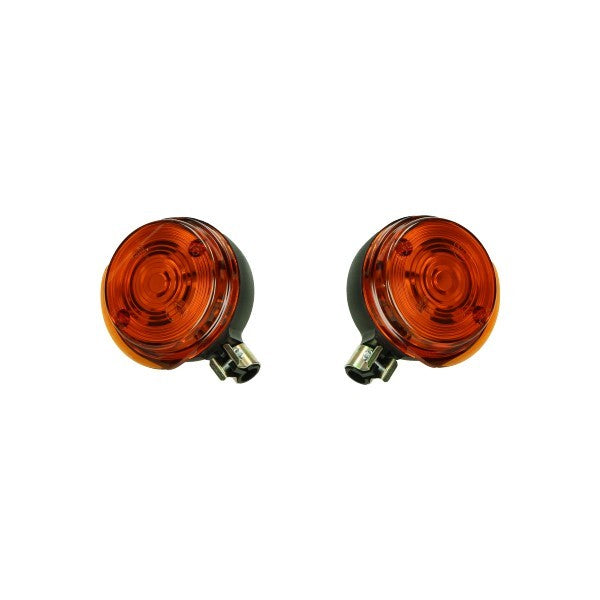Knipperlichtset rond zwart/oranje 2-delig voor Simson S50/S51