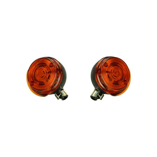 Knipperlichtset rond zwart/oranje 2-delig voor Simson S50/S51