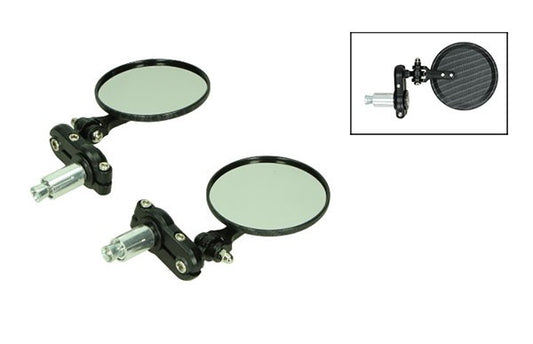 Spiegelset bar end DMP carbon 80 mm rond