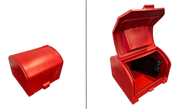 Geïsoleerde pizzakoffer bovenlader 140L met montageplaat - rood