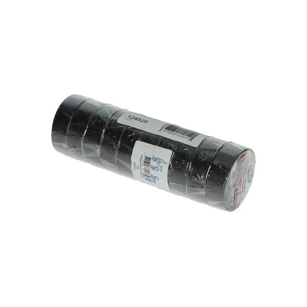 Isolatietape PVC 19 mm zwart, per 10 rollen