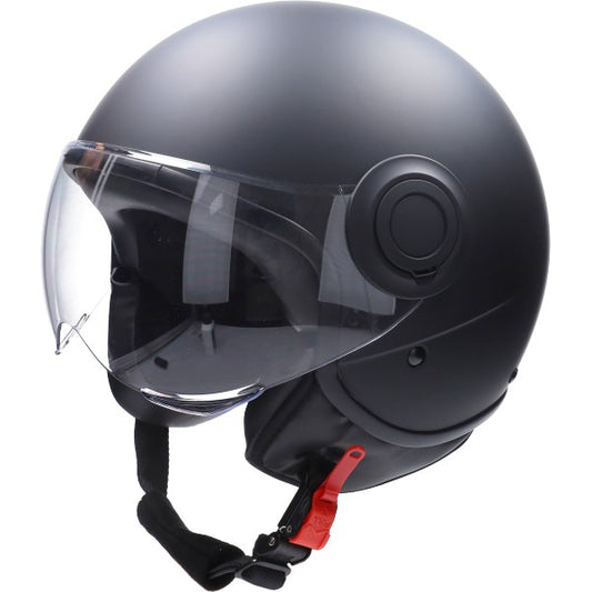 CAB demi-jet helm met vizier ECE-R22-06 Comfort XS mat zwart