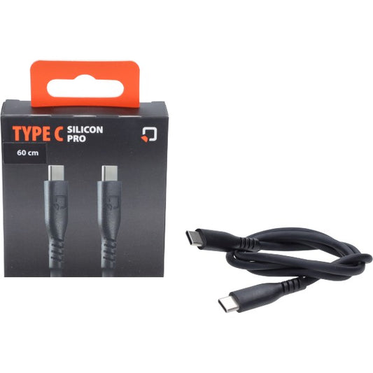 USB-C naar USB-C oplaadkabel Optiline siliconen 60W 60 cm zwart
