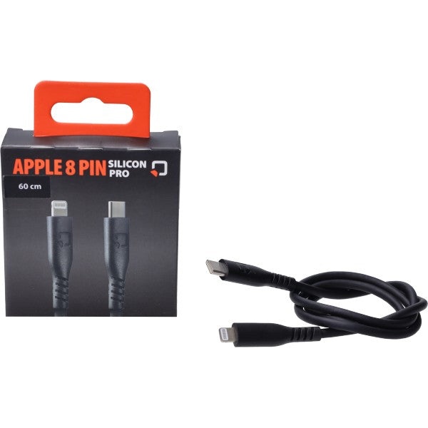 USB-C naar Apple 8-pins siliconen oplaadkabel Optiline 60 cm zwart